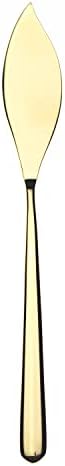 מפרה לינאה אורו אזב10891120 שולחן דגי סכין, [חבילה של 24], מלוטש זהב, מדיח כלים בטוח כלי שולחן